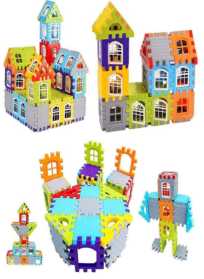 PULSBERY 72 Pcs. House Building Blocks with Attractive Windows Set Construction Puzzles Activity Game for Kids Toys for Boys,Girls,Children for 2,3,4,5,6,7+ Years (Medium) - Image 5